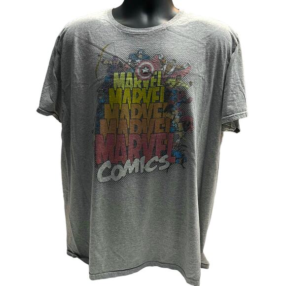 Vintage Retro Marvel Comics All Characters Gray T-Shirt - Picture 1 of 8